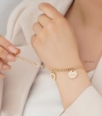 دستبند کارتیر با آویز سکه ای طرح طلا 1-DS15