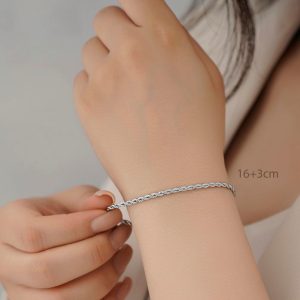دستبند اسپرت طنابی نقره ای رنگ طرح طلا 1-DS24