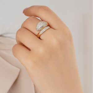 انگشتر زنانه طرح مار نگین کاری AG17