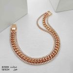 دستبند تنیسی و کارتیر سه لاین طلایی DS173