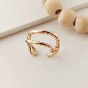 انگشتر ساده خطی بدل طرح طلا ag99
