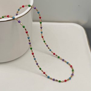گردنبند میناکاری رنگی