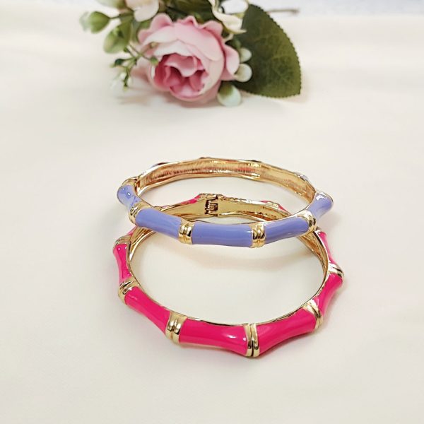 دستبند میناکاری صورتی و بنفش