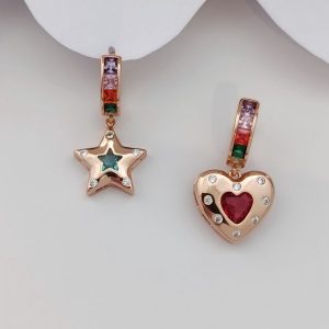 گوشواره قلب و ستاره مولتی کالر